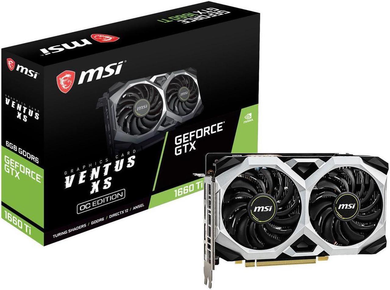 MSI Ventus GeForce GTX 1660 Ti 6GB GDDR6 PCI Express 3.0 x16 Video Card GTX 1660 TI VENTUS XS 6G OC