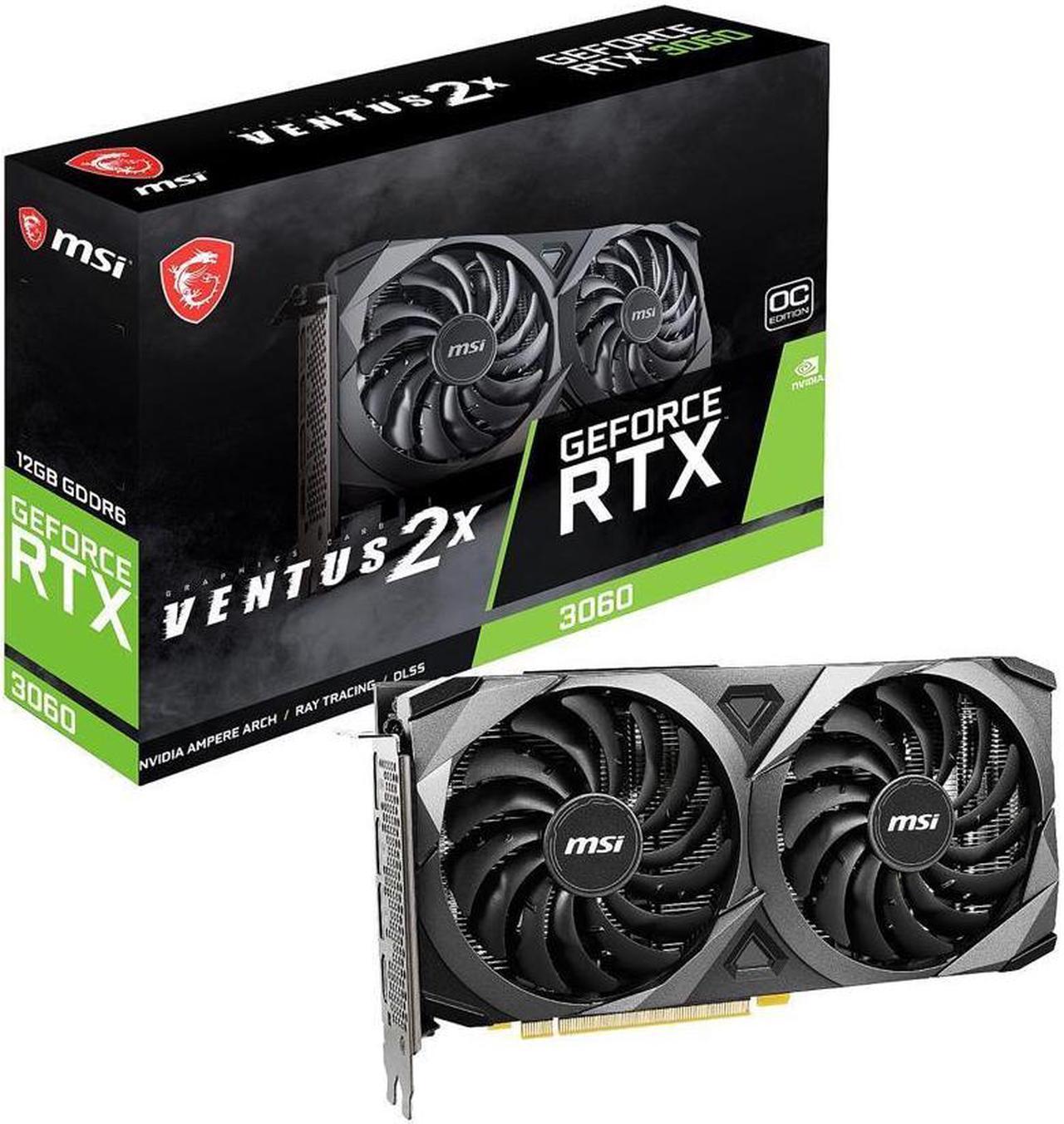 MSI Ventus GeForce RTX 3060 12GB GDDR6 PCI Express 4.0 Video Card RTX 3060 Ventus 2X 12G OC