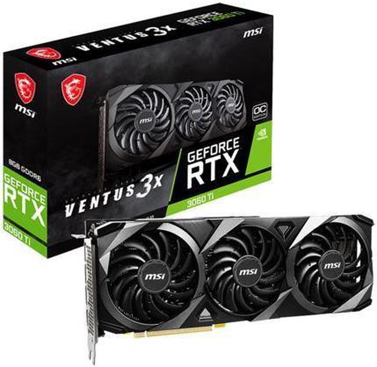 MSI Ventus GeForce RTX 3060 Ti 8GB GDDR6 PCI Express 4.0 Video Card RTX 3060 Ti VENTUS 3X 8G OC LHR