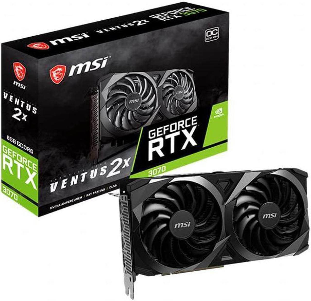 MSI Ventus GeForce RTX 3070 8GB GDDR6 PCI Express 4.0 Video Card RTX 3070 Ventus 2X 8G OC LHR