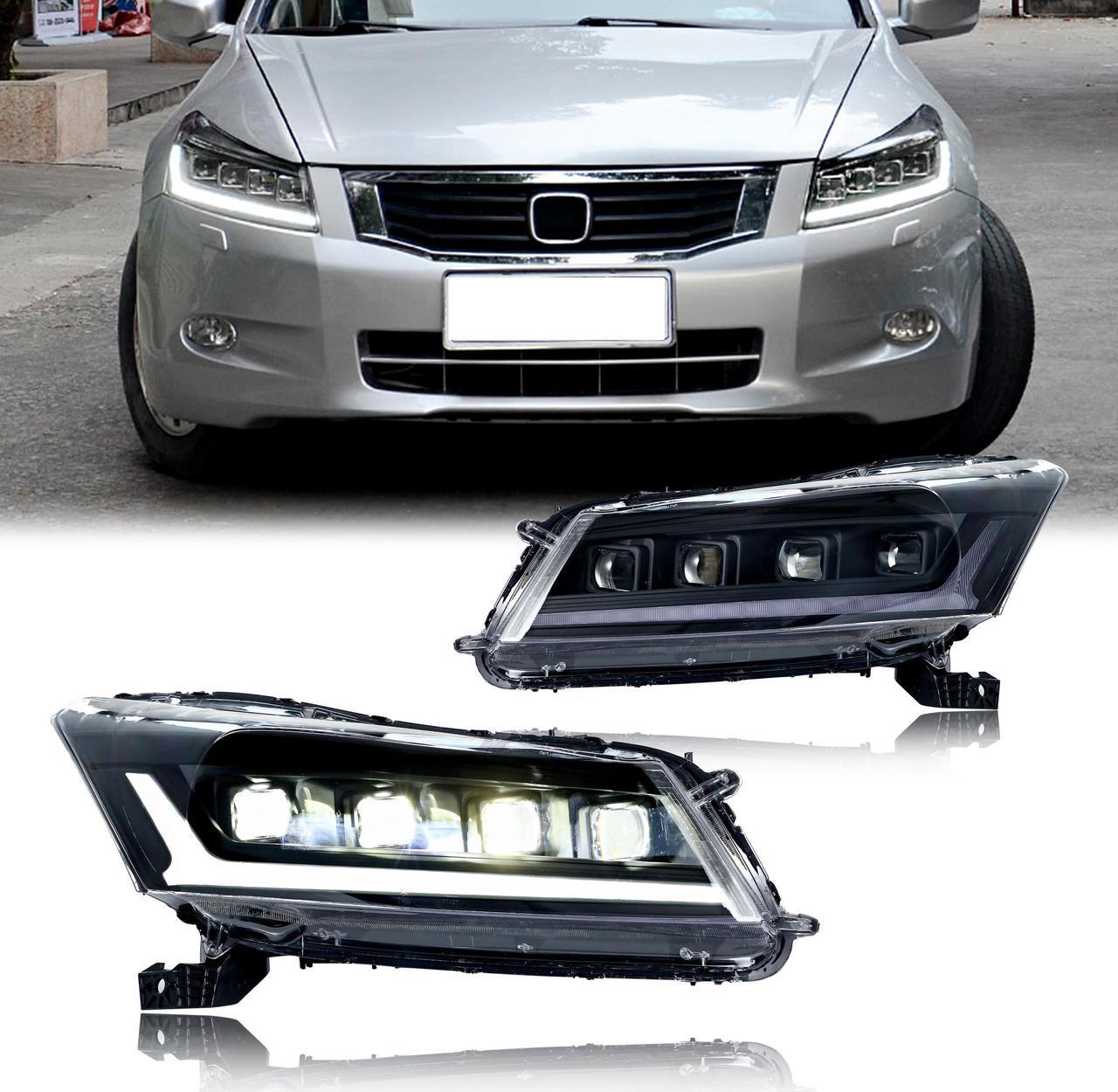 Main image of LED Headlights for Honda Accord 2008 2009 2010 2011 2012 Sedan 8th GEN Strat-up Animation Sequential Signal High/Low Beam Projector Front Lamps Assembly