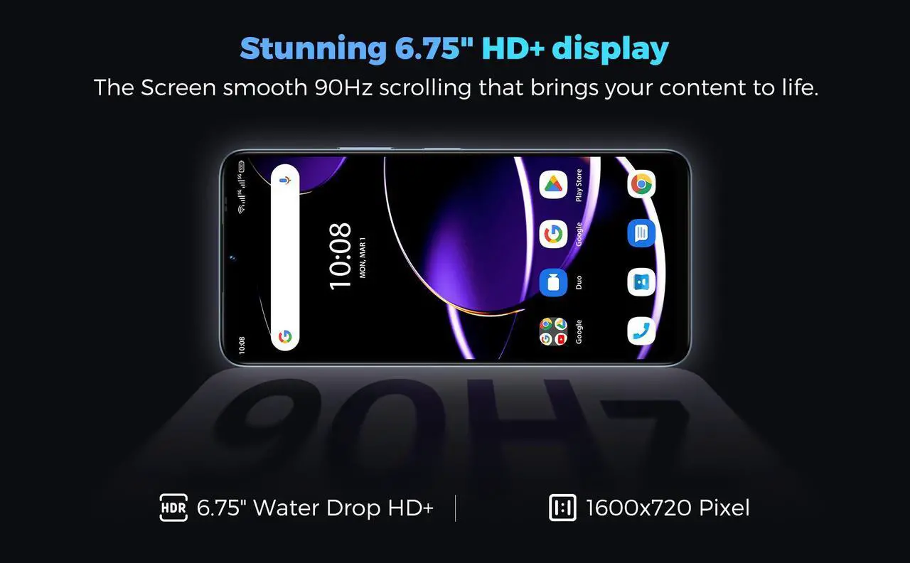 Alt view image 3 of 7 - Miro 5G Unlocked Android Smartphone S67 ,6.75" Water Drop HD+, 90Hz,Memory 8GB+128GB,13MP AI Double Camera 0.3MP Depth,,4900mAh/10W Charging