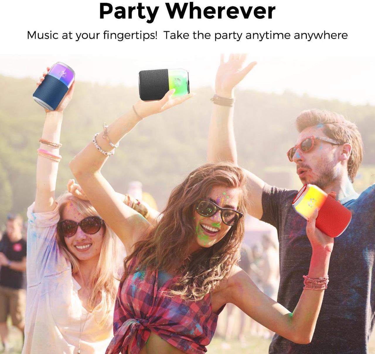 Alt view image 6 of 7 - Miro P1 360° Surround Stereo Speaker, TWS Wireless Dual Channel Audio, Smart LED Ambient Lighting, Classic Soda Bubble Sound Effect, Bluetooth 5.4, 10m Range, 10 Hours Playtime (Blue)