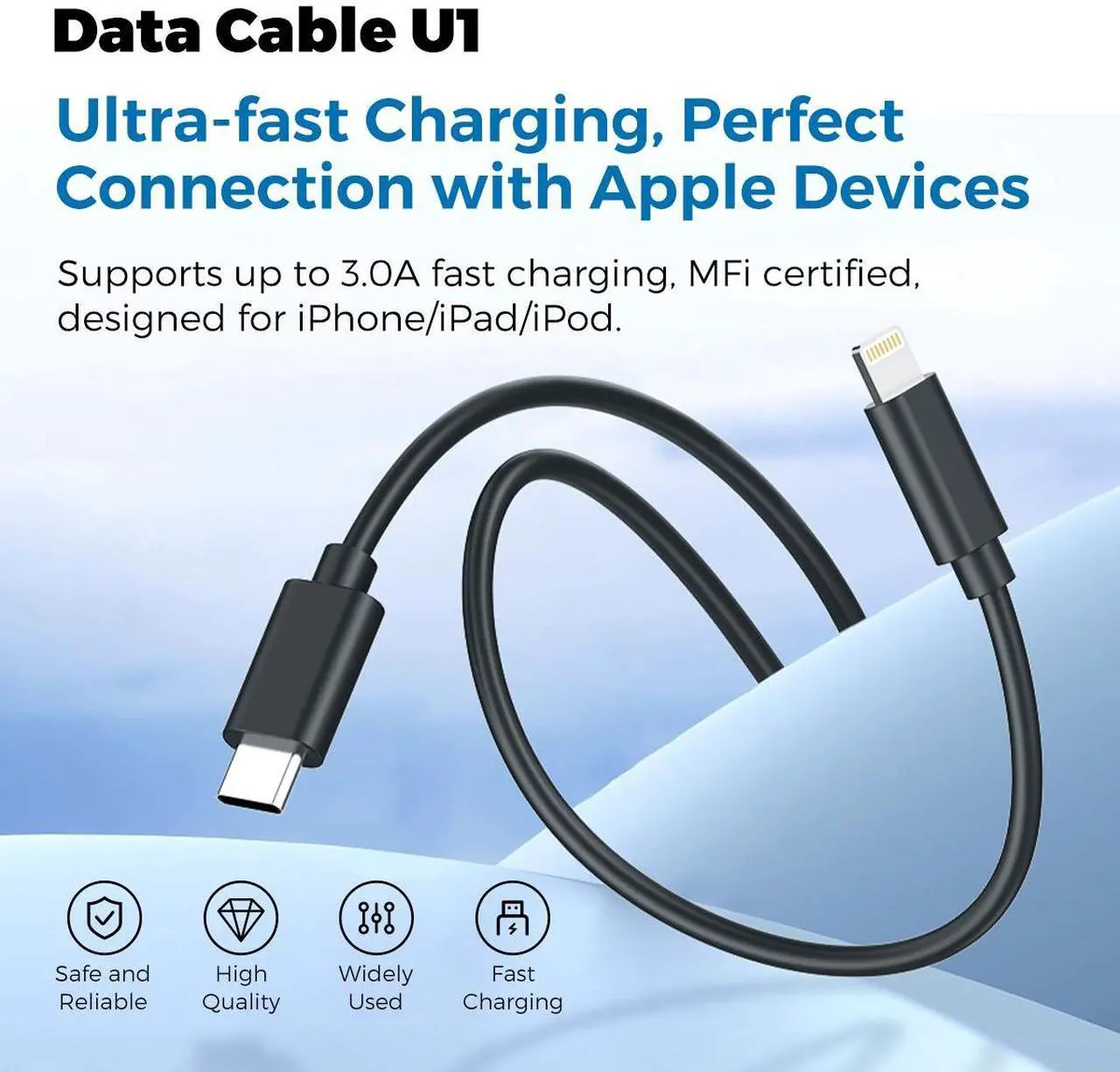 Alt view image 2 of 5 - MIRO U1-U4 Data Cables | Fast Charging for Apple & Type - C Devices | MFi & Smart Chip Protection