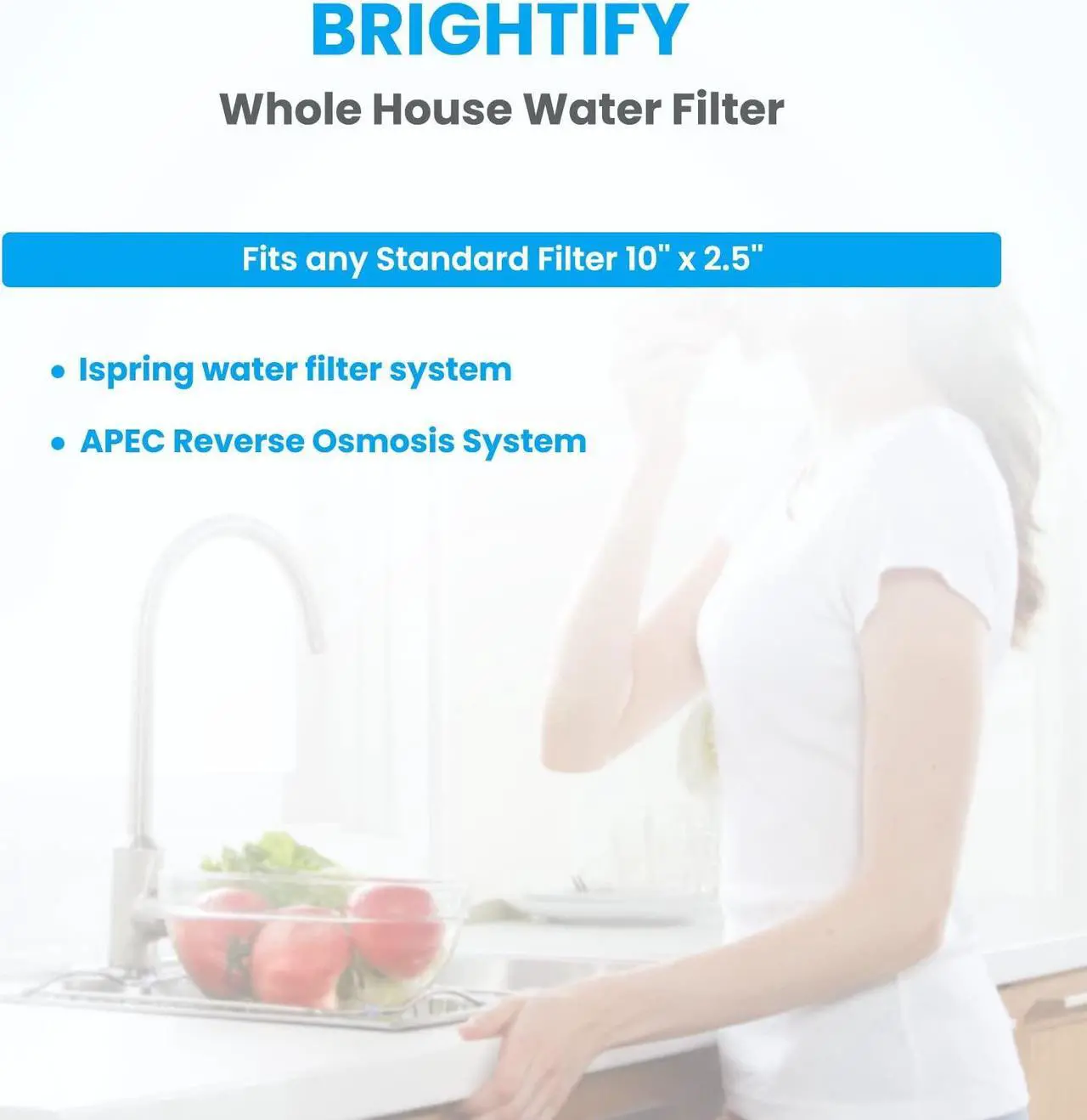 Alt view image 5 of 6 - Brightify 10"x2.5" 1-3 Stage Reverse Osmosis System Filter Replacement, Replacement for APEC Water System Filter Model ROES-50 ROES-PH75 RO-90 RO-Hi, ISpring RCC7AK US31 RCC7, Express ROALK5D RO5DX