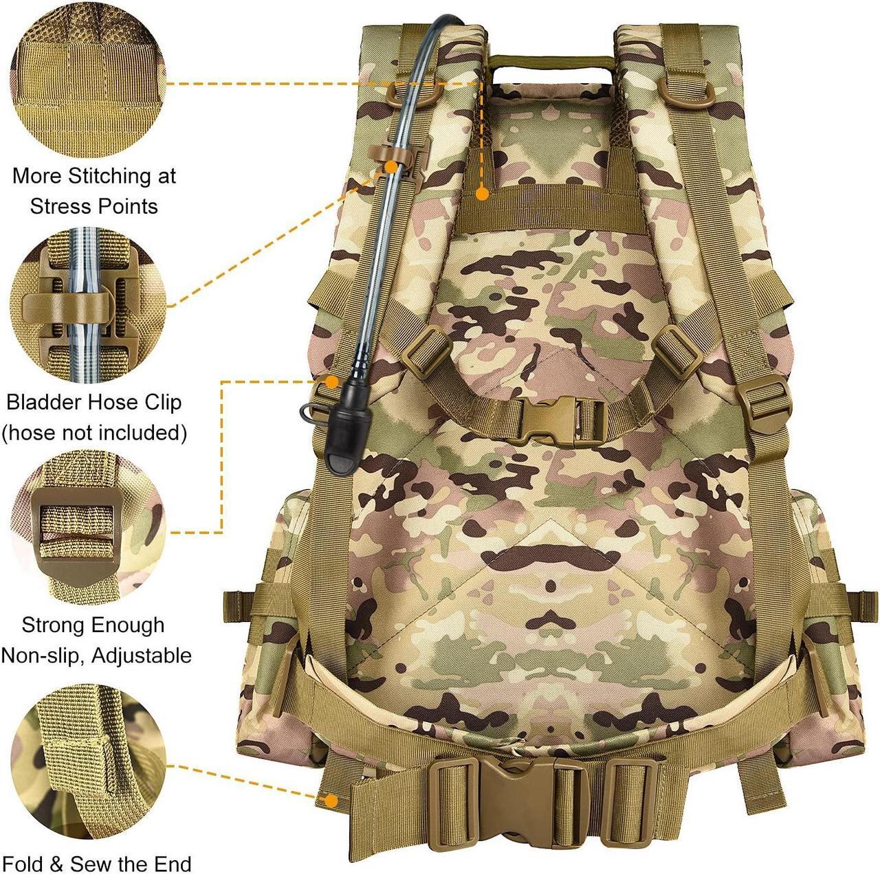 Alt view image 5 of 7 - CVLIFE Tactical Backpack Military Army Rucksack 60L Large Assault Pack Detachable Molle Bag