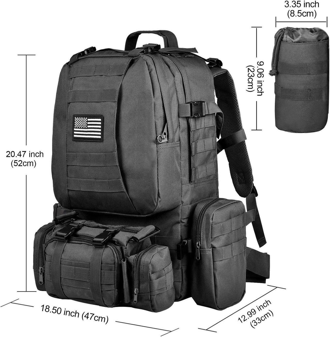 Alt view image 2 of 7 - NOOLA Military Tactical Backpack Molle Bag Army Assault Pack Detachable Rucksack