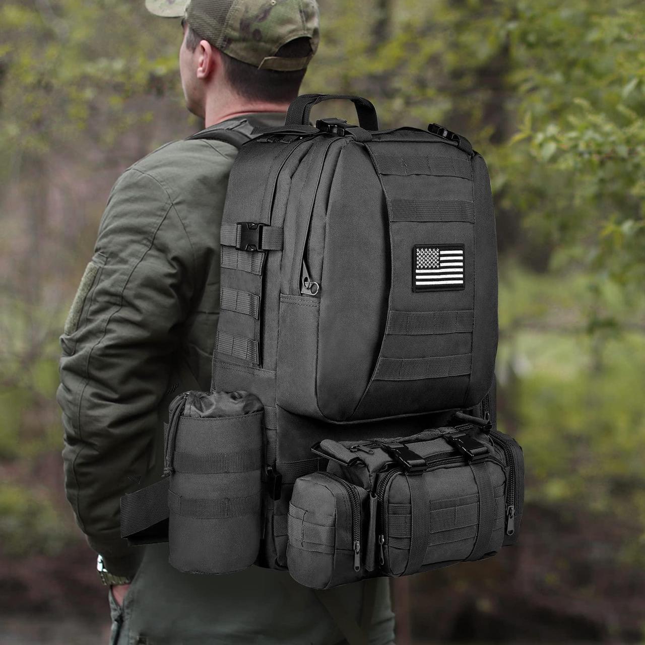 Alt view image 7 of 7 - NOOLA Military Tactical Backpack Molle Bag Army Assault Pack Detachable Rucksack