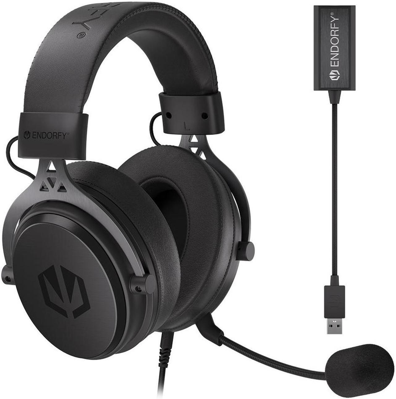 ENDORFY VIRO Plus USB, Gaming over-ear headphones, USB 7.1 sound card, detachable microphone and cable, Soft memory foam earpads plus extra fabric pair, EY1A001