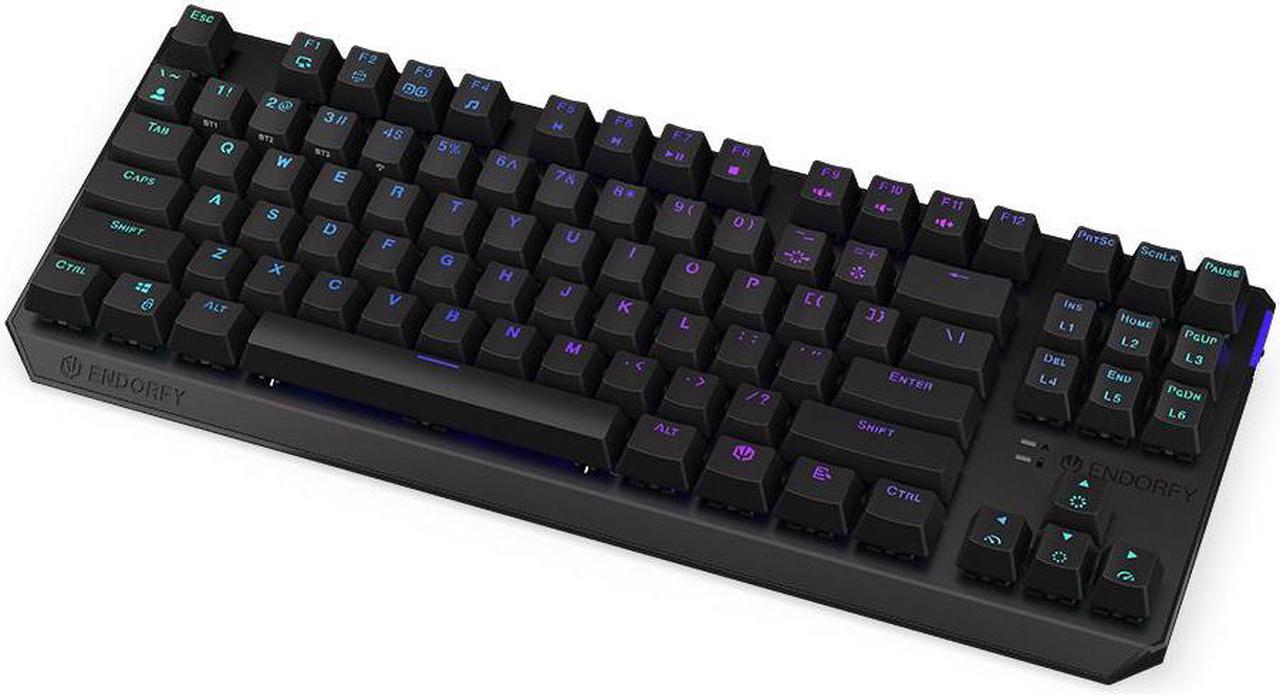 ENDORFY Thock TKL Wireless Red, wireless gaming mechanical keyboard, USB Type C/Bluetooth/2.4Ghz, Hot-swappable switches, PBT keycaps, RGB Backlit, Kailh Box Red, 87 keys, EY5A080