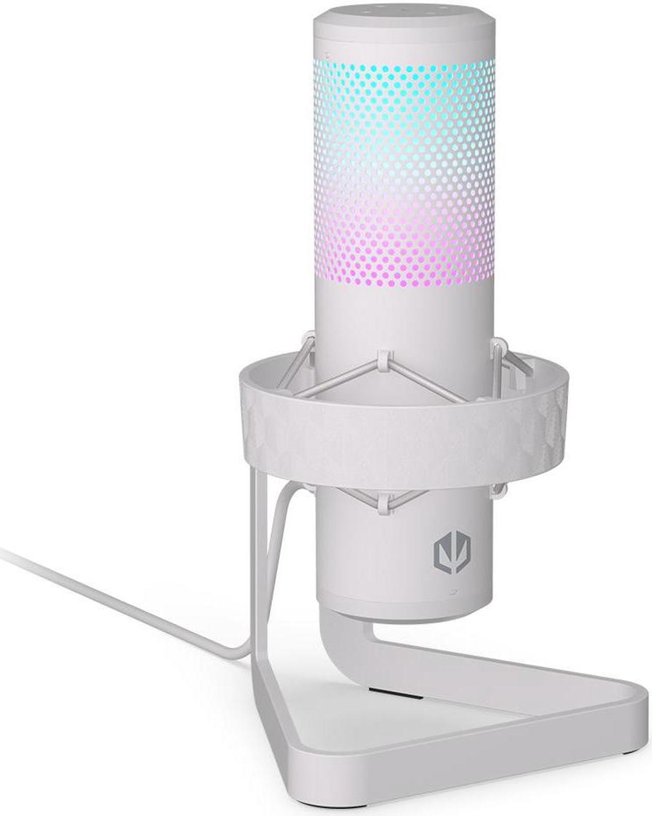 ENDORFY AXIS Streaming Onyx White, USB Plug&Play Microphone for PC, Dynamic RGB effect, Headphone jack, Tap-to-mute with LED indicator, Gain control, Multiple polar pattern options, EY1B007