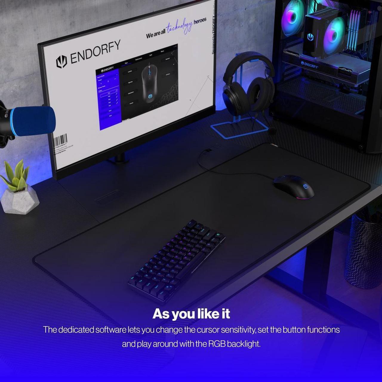 Alt view image 7 of 8 - ENDORFY GEM, gaming mouse, ultralight design (67 g), RGB lighting, 6 programmable buttons, PTFE mouse feet, 8,000 maximum DPI, Kailh GM 4.0 microswitches, EY6A006