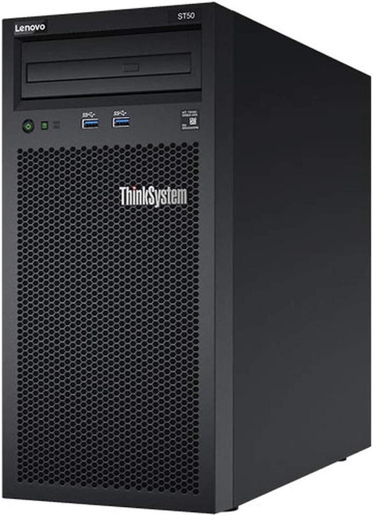 Lenovo ThinkSystem ST50 Tower Server Bundle Including APC BR1500MS 1500VA UPS, Intel Xeon 3.4GHz CPU, 32GB DDR4 2666MHz RAM, 6TB HDD Storage, JBOD RAID