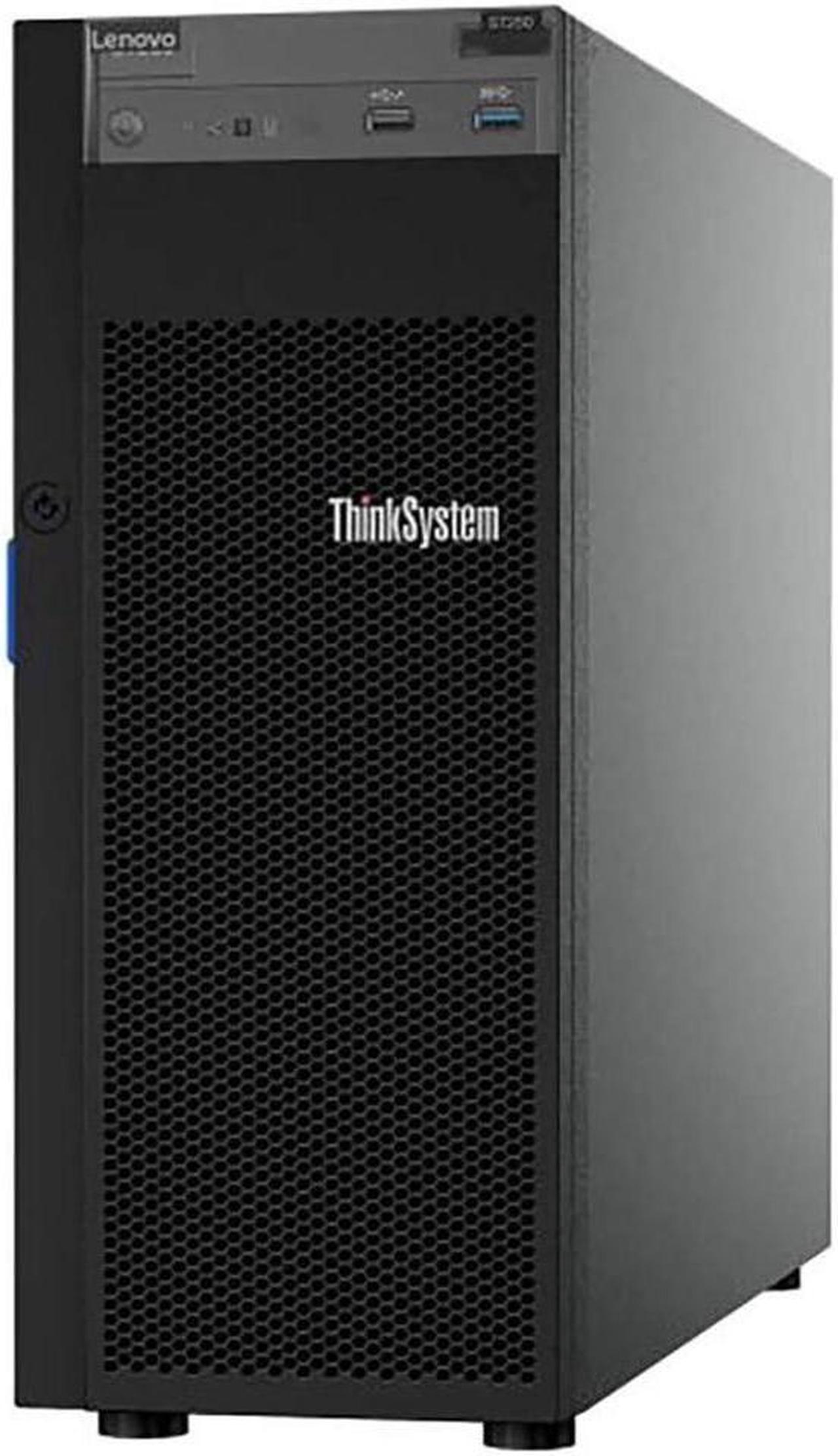 Main image of Lenovo ThinkSystem ST250 Mini Tower Server with Intel Xeon E-2124 Quad-Core CPU, 32GB DDR4, 8TB HDD, RAID