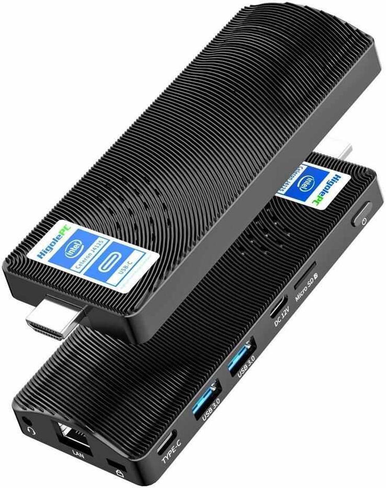 HIGOLEPC Fanless  Mini PC Stick | Featuring Intel Celeron J4125, Windows 11 Pro, 8GB/256GB, USB PD 3.0, HDMI 4K@60Hz, Gigabit Ethernet, Wi-Fi 6.0, BT 5.2 | Perfect for Business, Industrial, Office