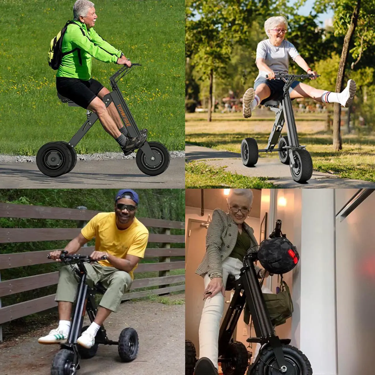 Alt view image 2 of 7 - 3 Wheel Electric Scooter for Adults with Seat, Powered Mobility Scooter for Seniors, 15 Mph & 18 Miles Long Range, Foldable Mini Trick Tricycle with LED Display, 330 lbs Weight Capacity