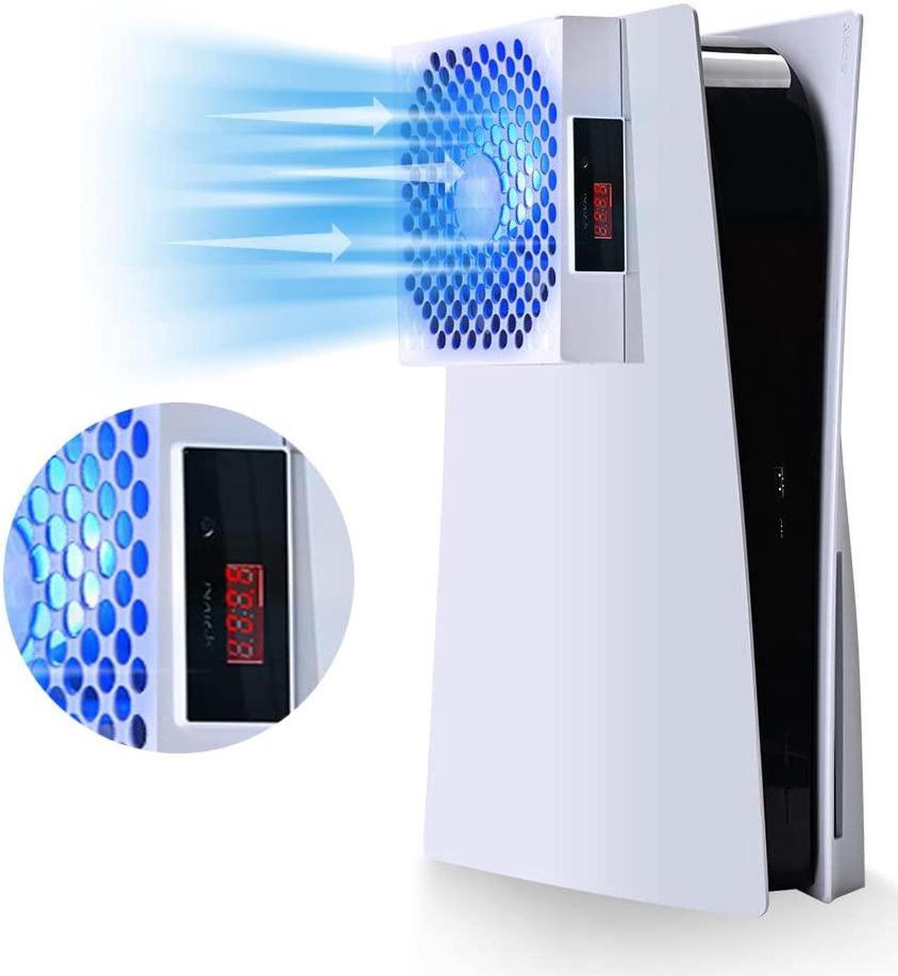 Main image of G-STORY PS5 Cooling Fan,PS5 Fan Cooler System, Fan Speed Automactically Adjusted by Temperature(/), Low Noise, 3 Speed 1500/1750/2000RPM (140MM) with RGB LED (White)