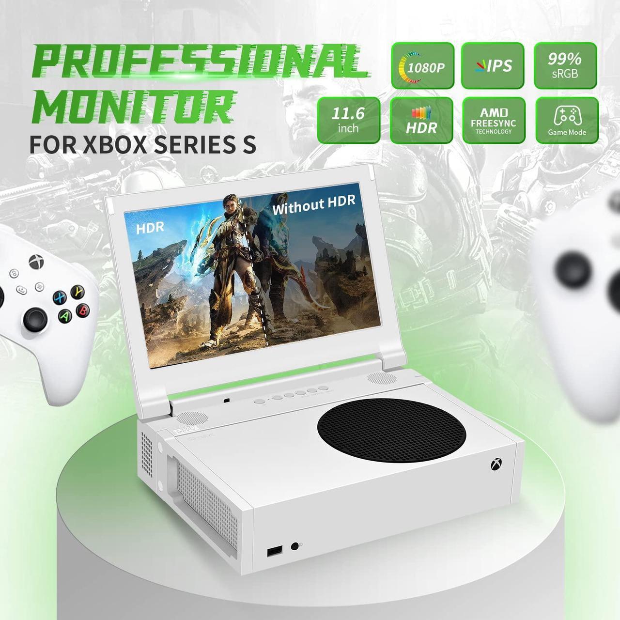 Alt view image 3 of 7 - G-STORY 11.6 Portable Monitor for Xbox Series S, 1080P Portable Gaming Monitor IPS Screen for Xbox Series S(not Included) with Two HDMI, HDR, Freesync, Game Mode, Travel Monitor for Xbox Series S