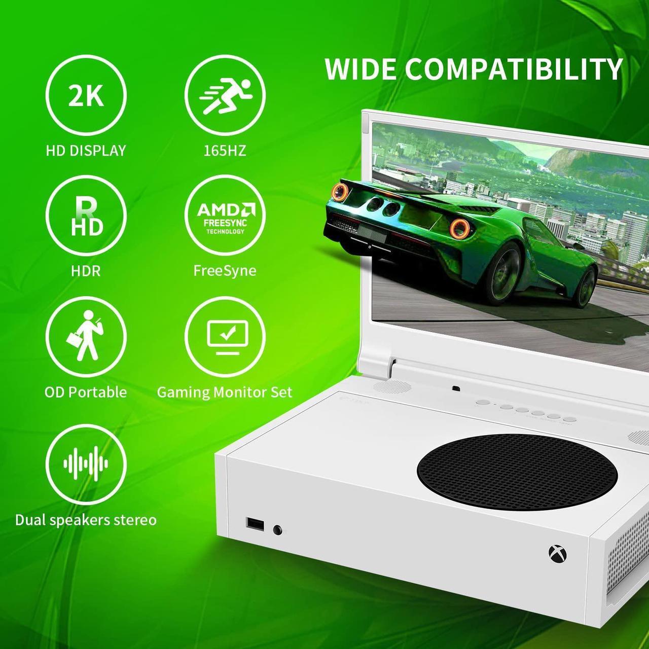 Alt view image 3 of 7 - G-STORY 15.6" HDR IPS 2K&165Hz Eye-Care Portable Gaming Monitor for Xbox Series S(not Included) with FreeSync, HDMI Cable, Built-in Multimedia Stereo Speaker,UL Certificated AC Adapter