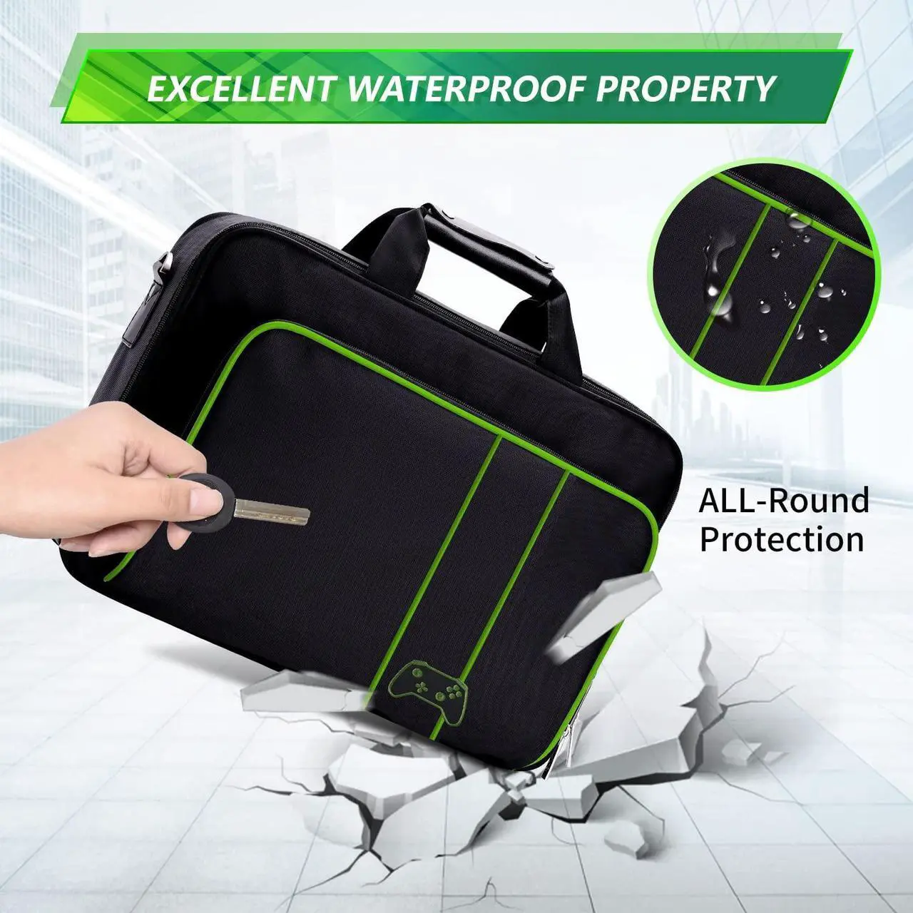 Alt view image 3 of 6 - G-STORY Case Storage Bag for Xbox Series S Console integrate 15.6" monitor Carrying Case, Travel Bag for Xbox Controllers Xbox Games and Gaming Accessories