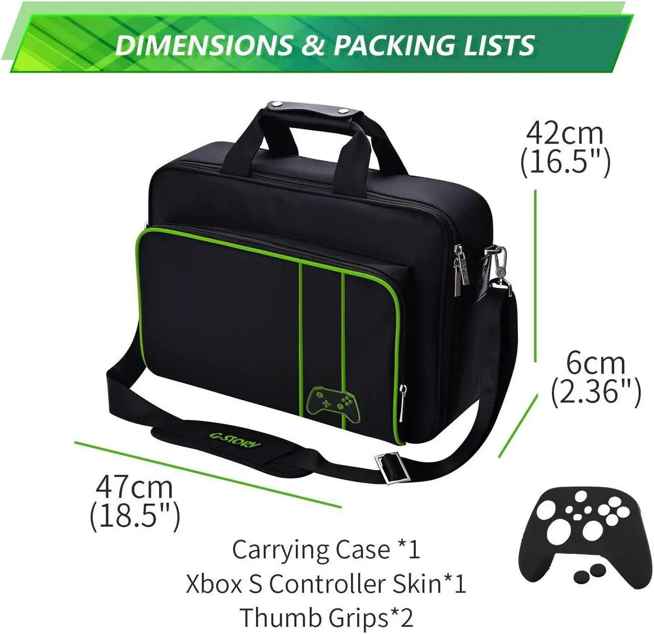 Alt view image 6 of 6 - G-STORY Case Storage Bag for Xbox Series S Console integrate 15.6" monitor Carrying Case, Travel Bag for Xbox Controllers Xbox Games and Gaming Accessories