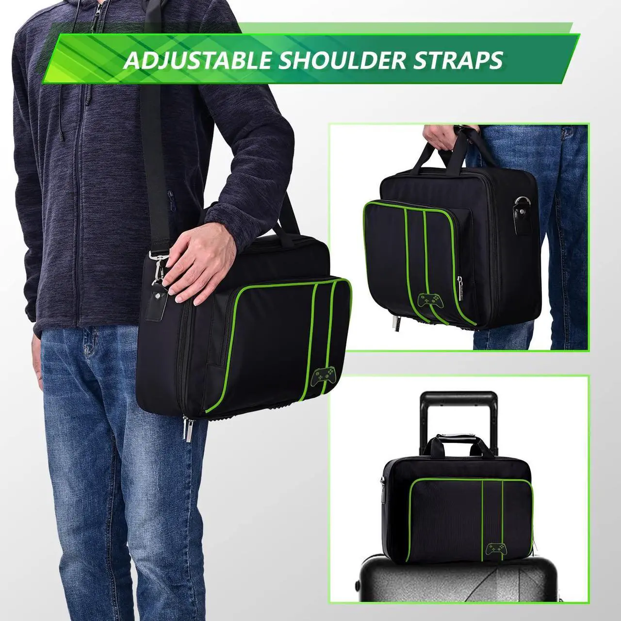 Alt view image 5 of 6 - G-STORY Case Storage Bag for Xbox Series S Console integrate 15.6" monitor Carrying Case, Travel Bag for Xbox Controllers Xbox Games and Gaming Accessories