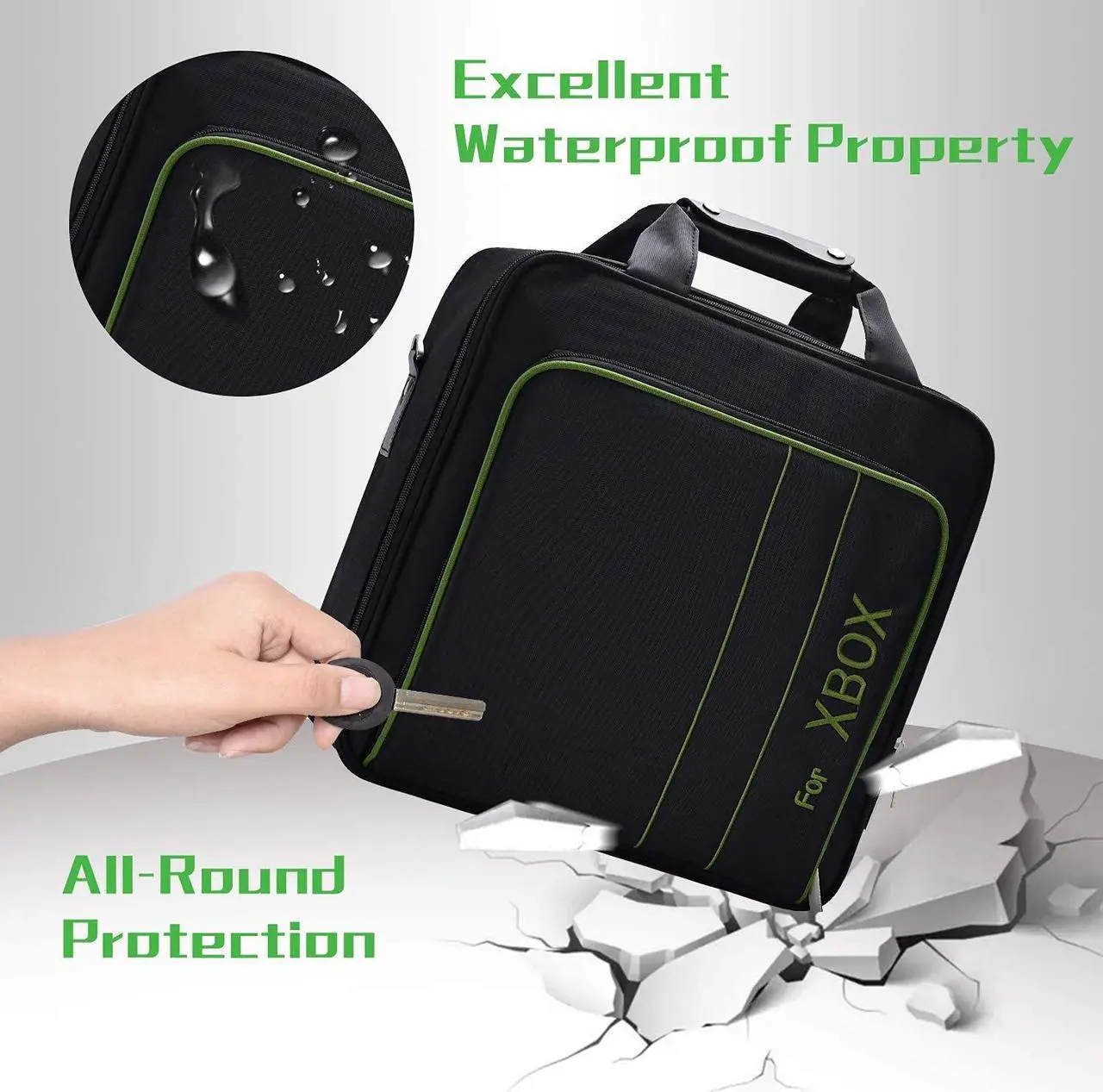 Alt view image 4 of 6 - G-STORY Carrying Case for Xbox Series X S, Xbox Series X Carrying Case Travel, Travel Bag for Xbox Console, Controllers and Gaming Accessories, Included Silicone Cover Skin Protector