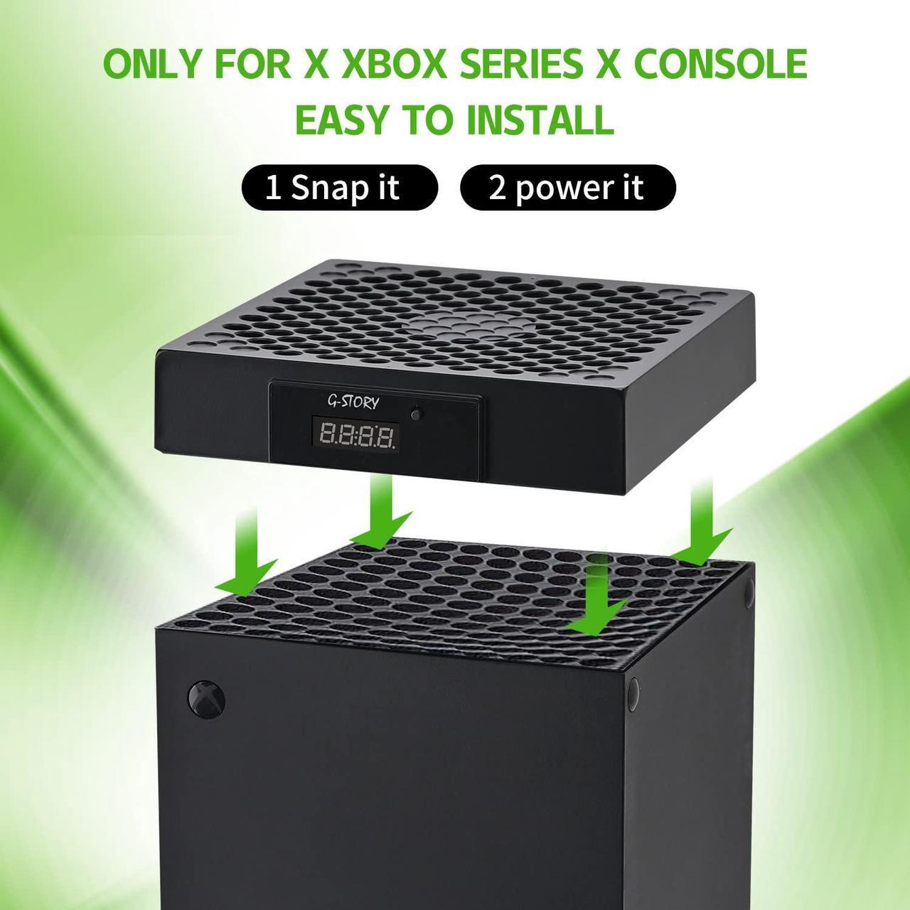 Alt view image 3 of 7 - G-STORY Cooling Fan for Xbox Series X with Automatic Fan Speed Adjustable by Temperature, LED Display, High Performance Cooling, Low Noise, 3 Speed 1500/1750/2000RPM (140MM) with RGB LED