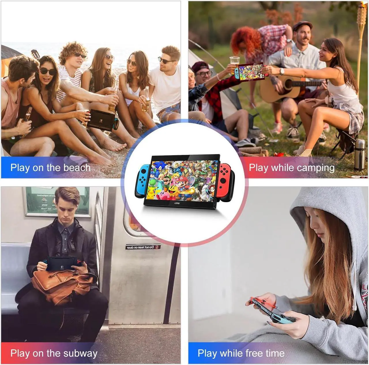 Alt view image 6 of 6 - G-STORY 10.1 Portable Monitor for Switch, 1080P Portable Gaming Monitor IPS Screen with USB Type-C and Randomly Bag, Game Mode, Travel Monitor fo Switch(not Included)