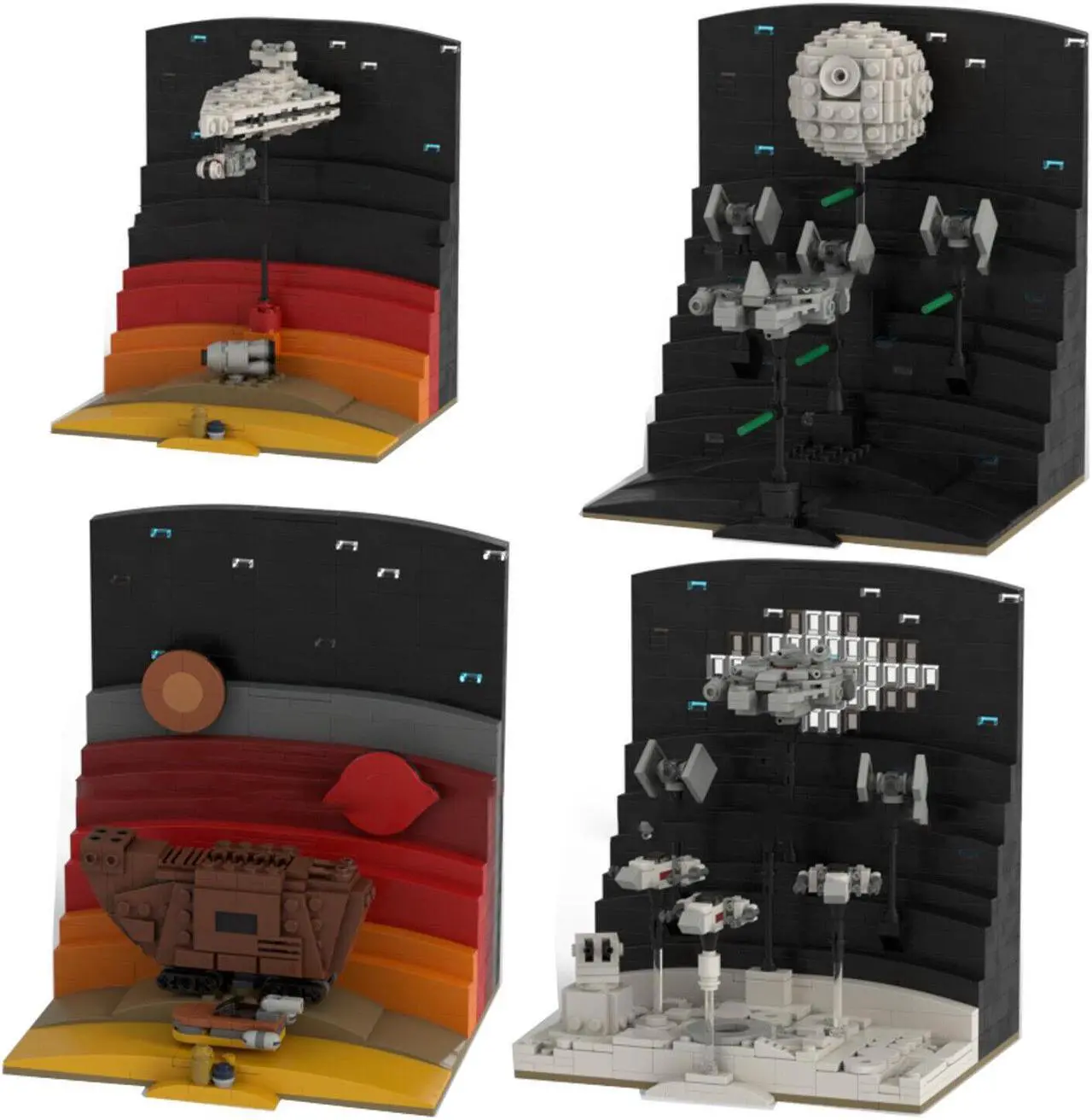 Main image of ZITIANYOUBUILD 4-in-1 Micro Episode IV Diorama Movie Scene for Display 2087 Pieces MOC