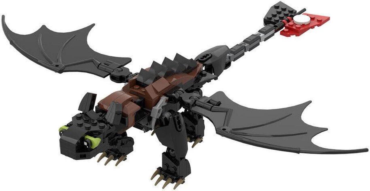 Alt view image 4 of 7 - ZITIANYOUBUILD Toothless Night Fury & His Girlfriend Light Fury Dragon 465 Pieces MOC