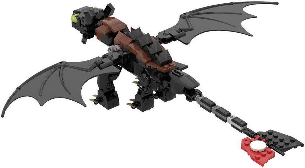 Alt view image 5 of 7 - ZITIANYOUBUILD Toothless Night Fury & His Girlfriend Light Fury Dragon 465 Pieces MOC
