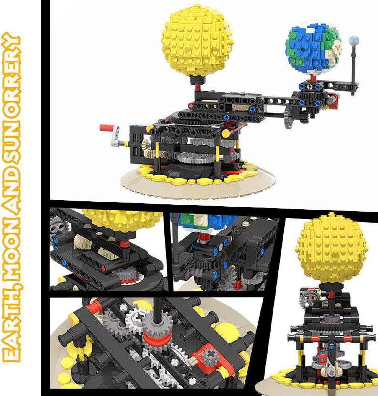 Alt view image 3 of 7 - ZITIANYOUBUILD Earth, Moon and Sun Orrery Model Kinetic Sculpture 468 Pieces MOC
