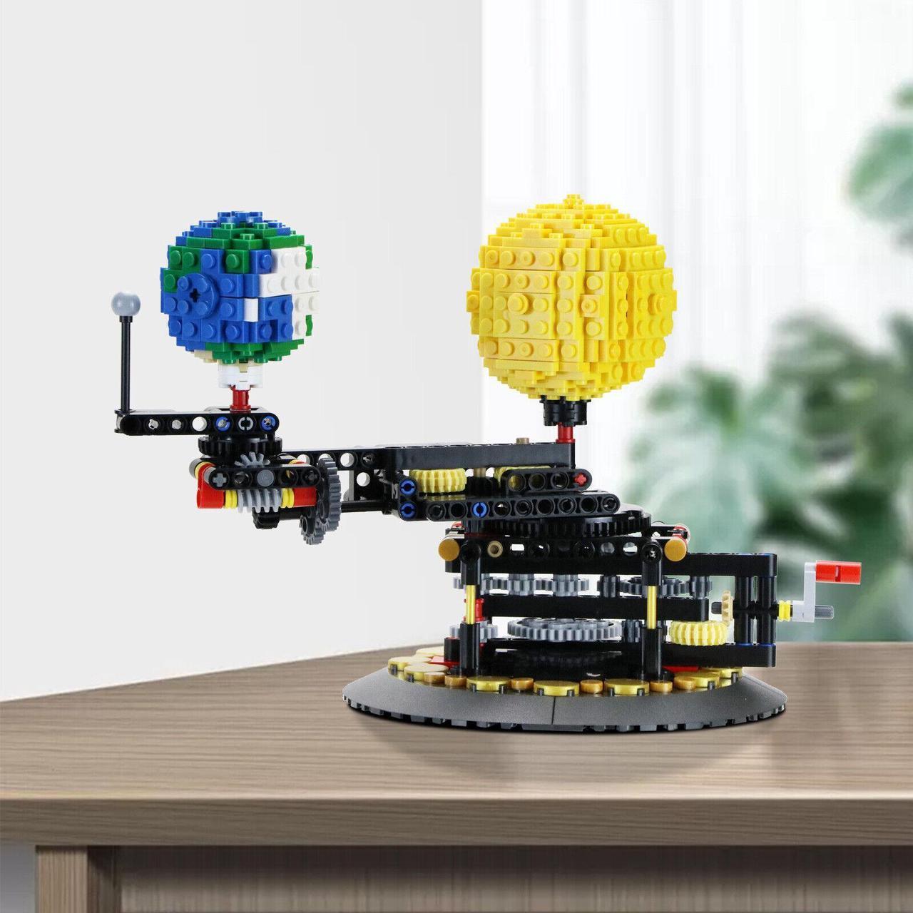 Alt view image 7 of 7 - ZITIANYOUBUILD Earth, Moon and Sun Orrery Model Kinetic Sculpture 468 Pieces MOC
