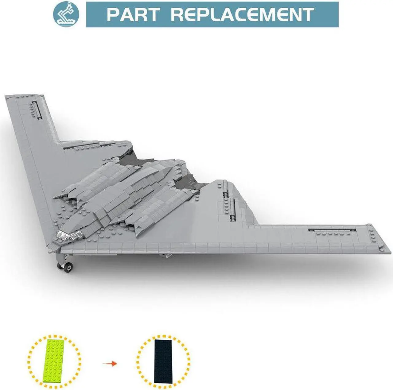 Alt view image 7 of 7 - ZITIANYOUBUILD B-2 Heavy Strategic Bomber with Display Stand 1:72 Scale 1847 Pieces MOC
