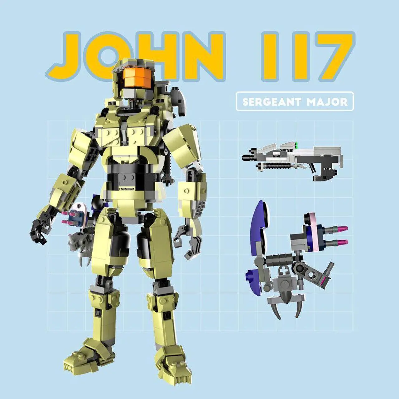 Alt view image 2 of 2 - ZITIANYOUBUILD 1:7 Scale Master Chief John 117 Model 785 Pieces from Video Game MOC