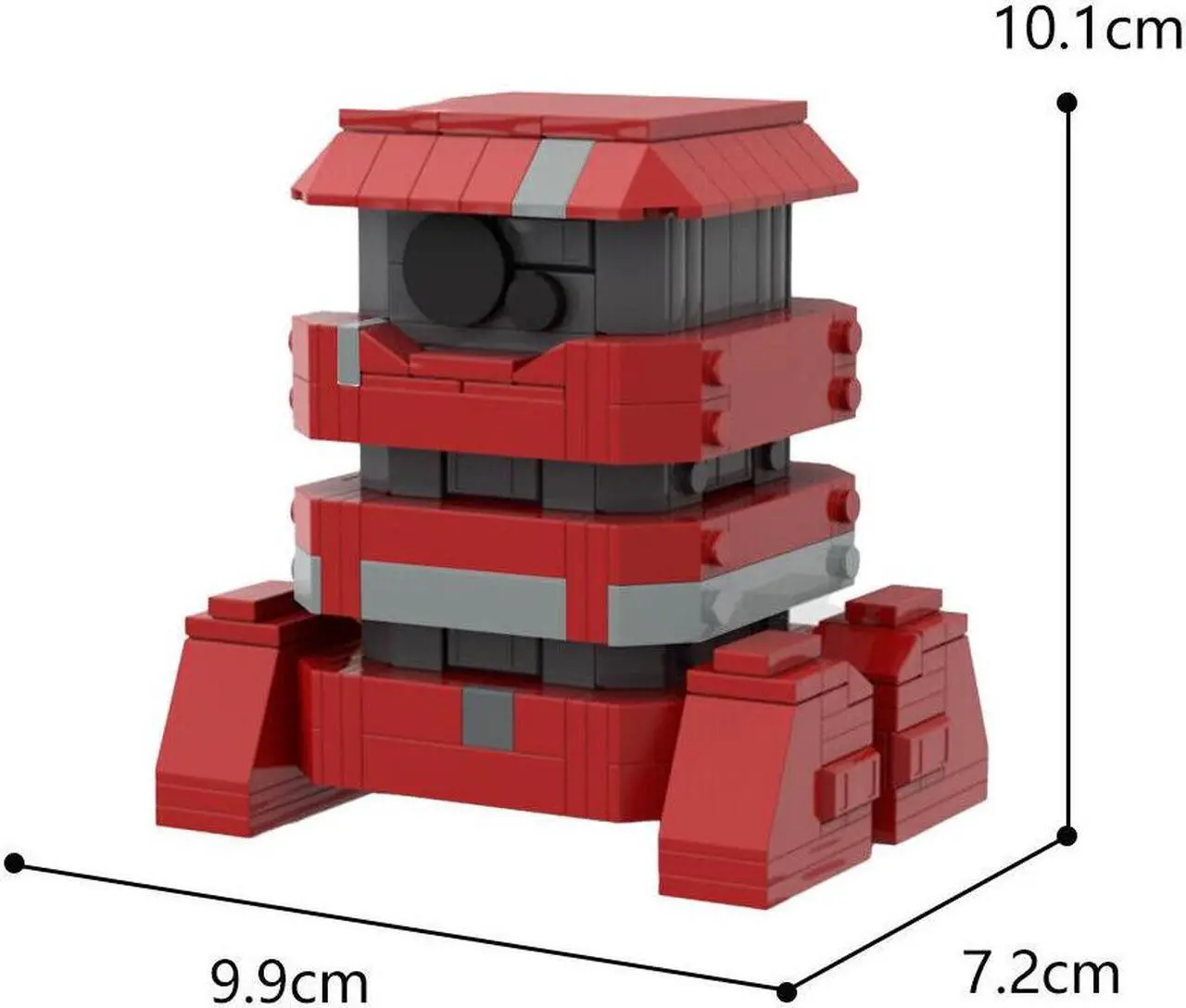 Alt view image 2 of 5 - ZITIANYOUBUILD B2EMO / Bee-Two Red Robot with Black Sensor 349 Pieces from Movie MOC