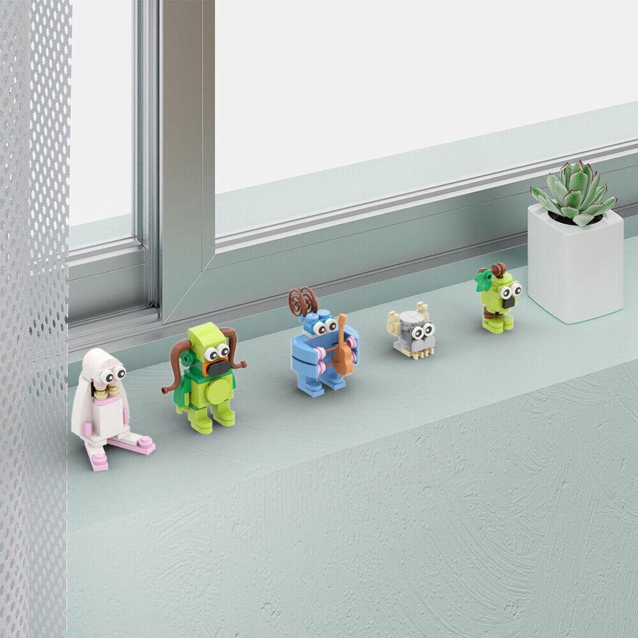 Alt view image 3 of 7 - ZITIANYOUBUILD 5-in-1 Little Monsters 168 Pieces from Music Game Gift for Kids MOC