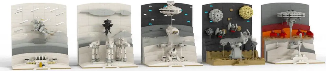 Alt view image 2 of 2 - ZITIANYOUBUILD 5-in-1 Micro Episode V Diorama Movie Scene for Display 2754 Pieces MOC
