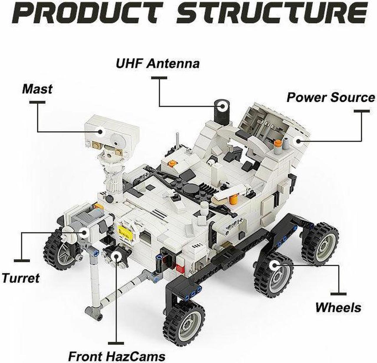 Alt view image 3 of 6 - ZITIANYOUBUILD C4881 NASA Perseverance Mars Rover & Ingenuity Helicopter 690 Parts for Adults