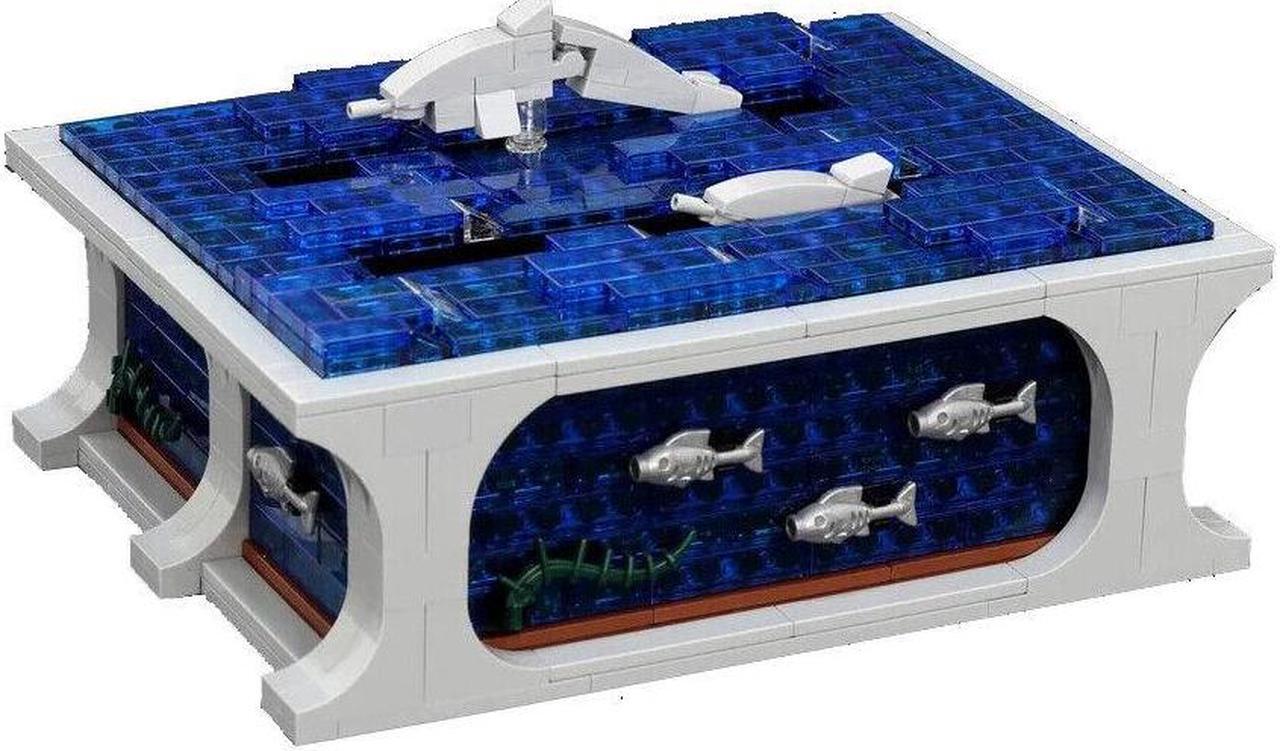 Main image of ZITIANYOUBUILD C4288 A Small Kinetic Sculpture of Two Dolphins Swimming 568 Parts