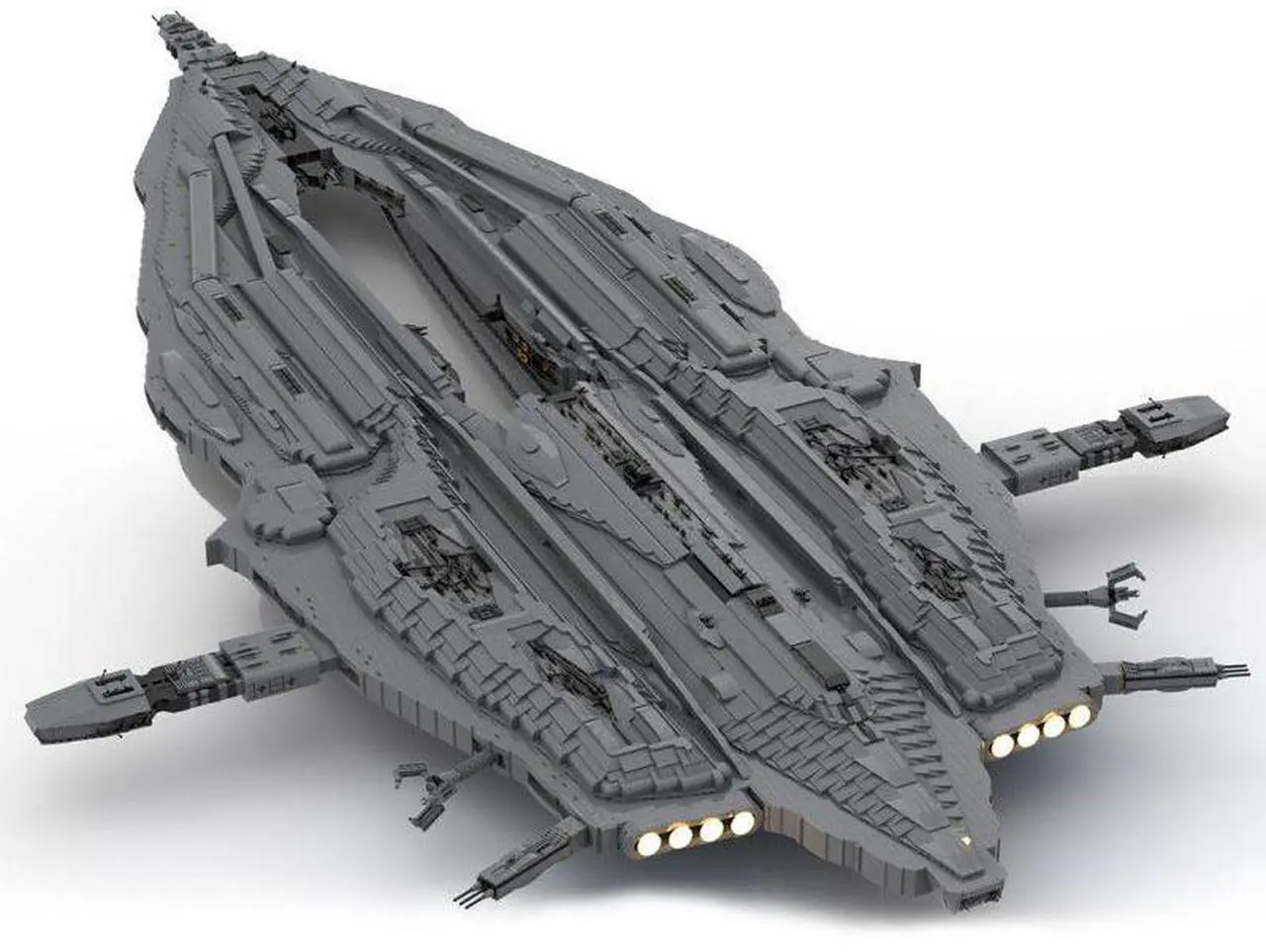 Alt view image 2 of 3 - ZITIANYOUBUILD Custom MOC-131785 Massive Wraith Mothership Wraith Hive Ship 22531 Parts