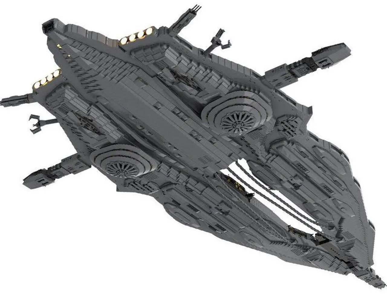 Alt view image 3 of 3 - ZITIANYOUBUILD Custom MOC-131785 Massive Wraith Mothership Wraith Hive Ship 22531 Parts