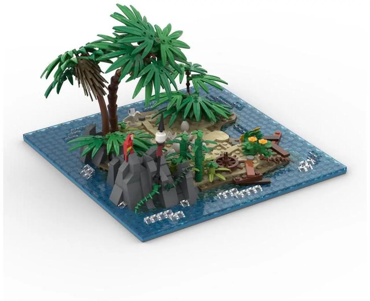 Alt view image 3 of 3 - ZITIANYOUBUILD Custom MOC-119656 Port Sauvage Islands: Orbert's Kingdom Pirate Island 870 Parts