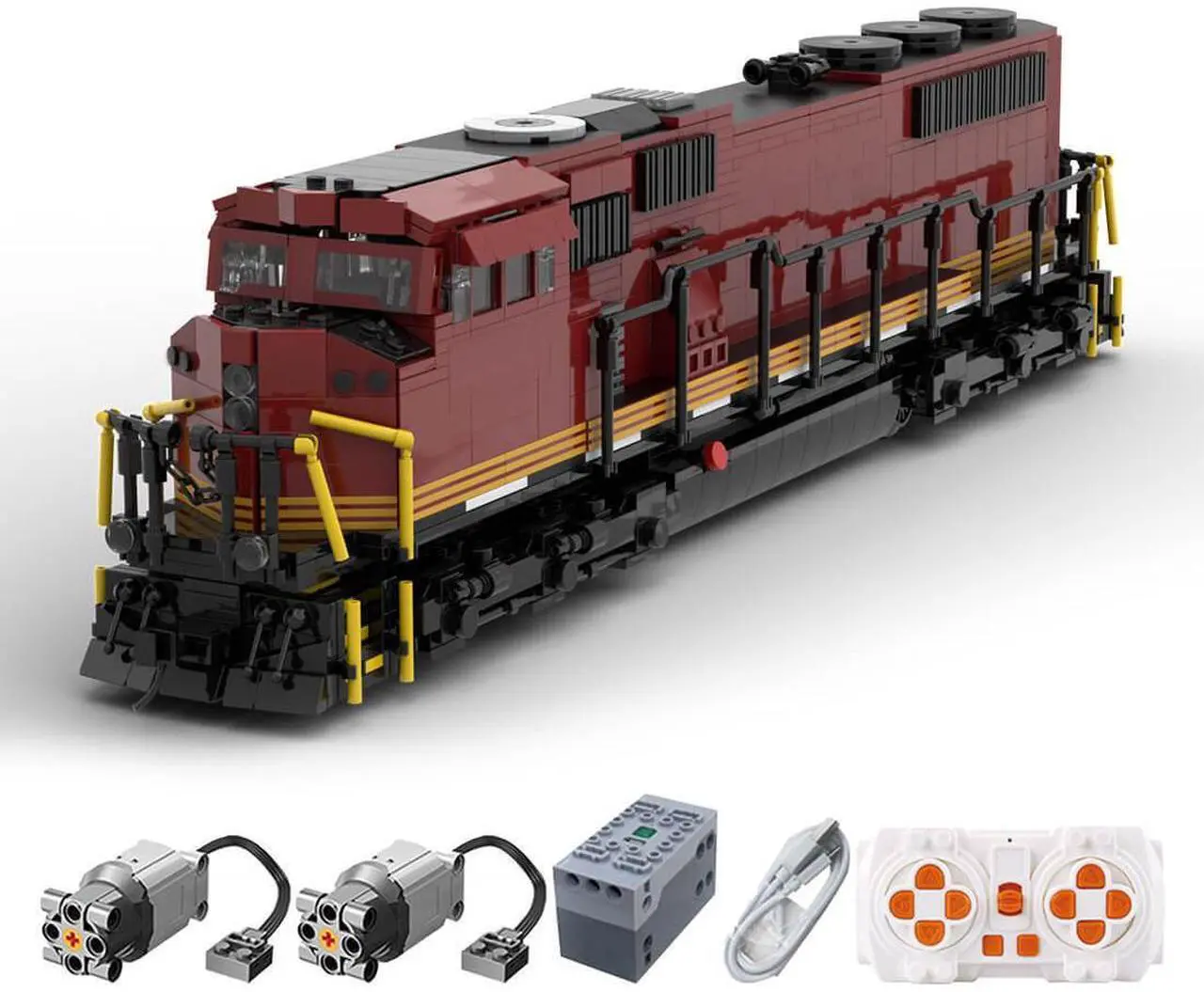 Main image of ZITIANYOUBUILD Custom MOC-147542 River Valley & Western (RRVW) SD70MAC Train (2065PCS