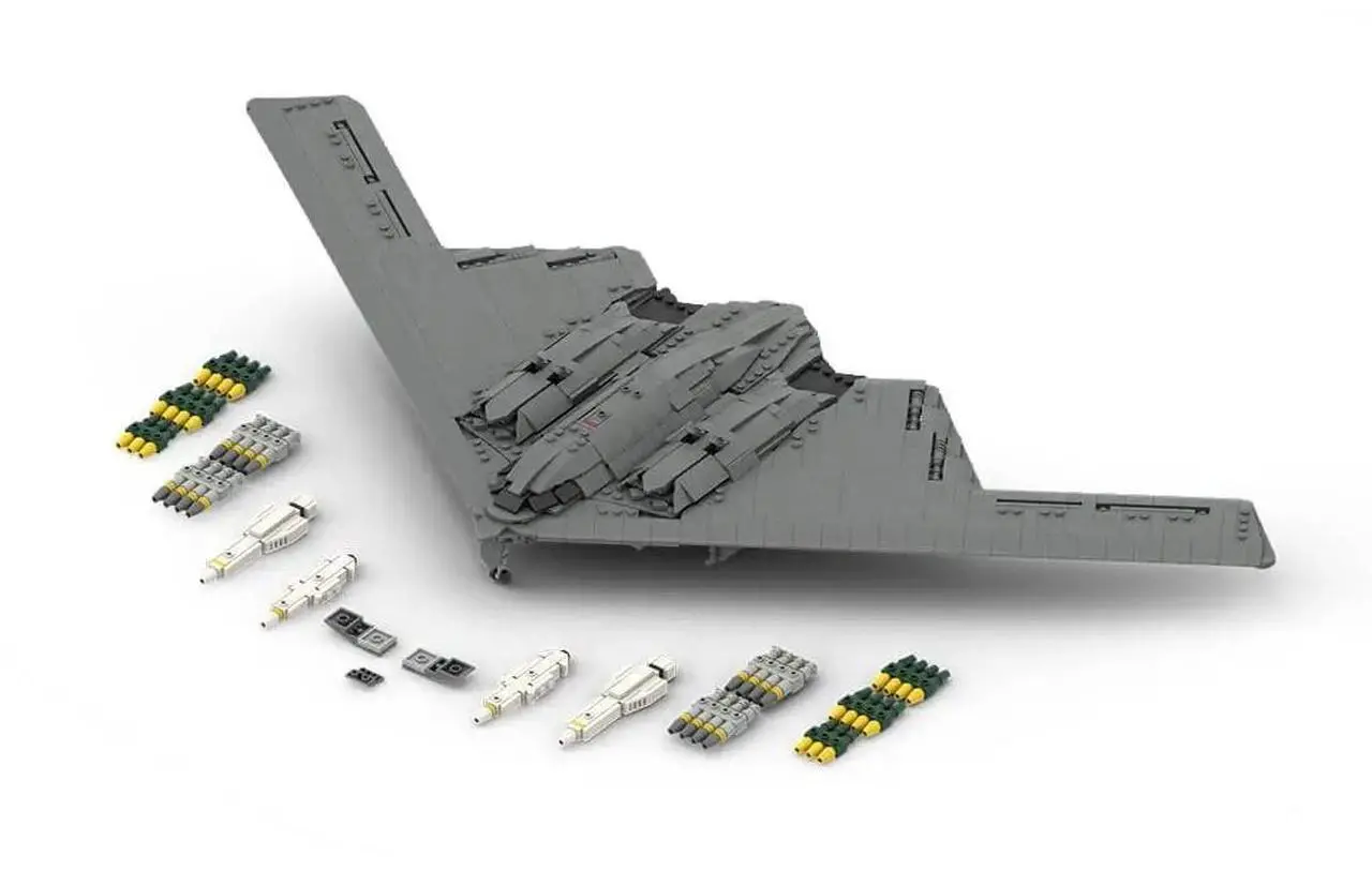 Main image of ZITIANYOUBUILD Custom MOC-166363 B-2 Spirit Stealth Bomber With Weapons Bag 1913 Parts