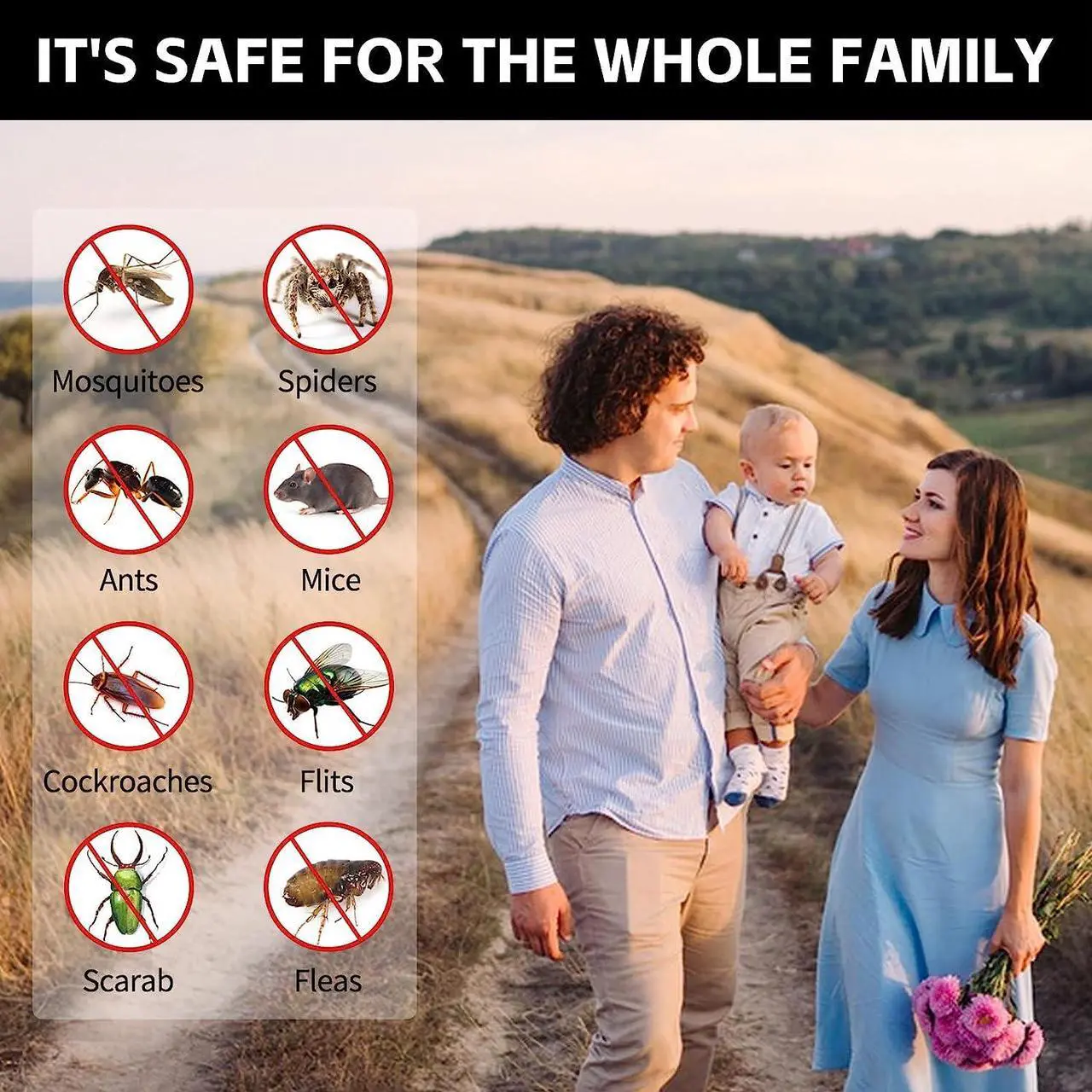 Alt view image 6 of 7 - Mosquito Repellent Bug Zapper Portable Intelligent Ultrasonic Insect Repellent Mosquito Zapper Ultrasonic Outdoor Mosquito Repellent Outdoor Zapper Mosquito Can be Hung Zapper