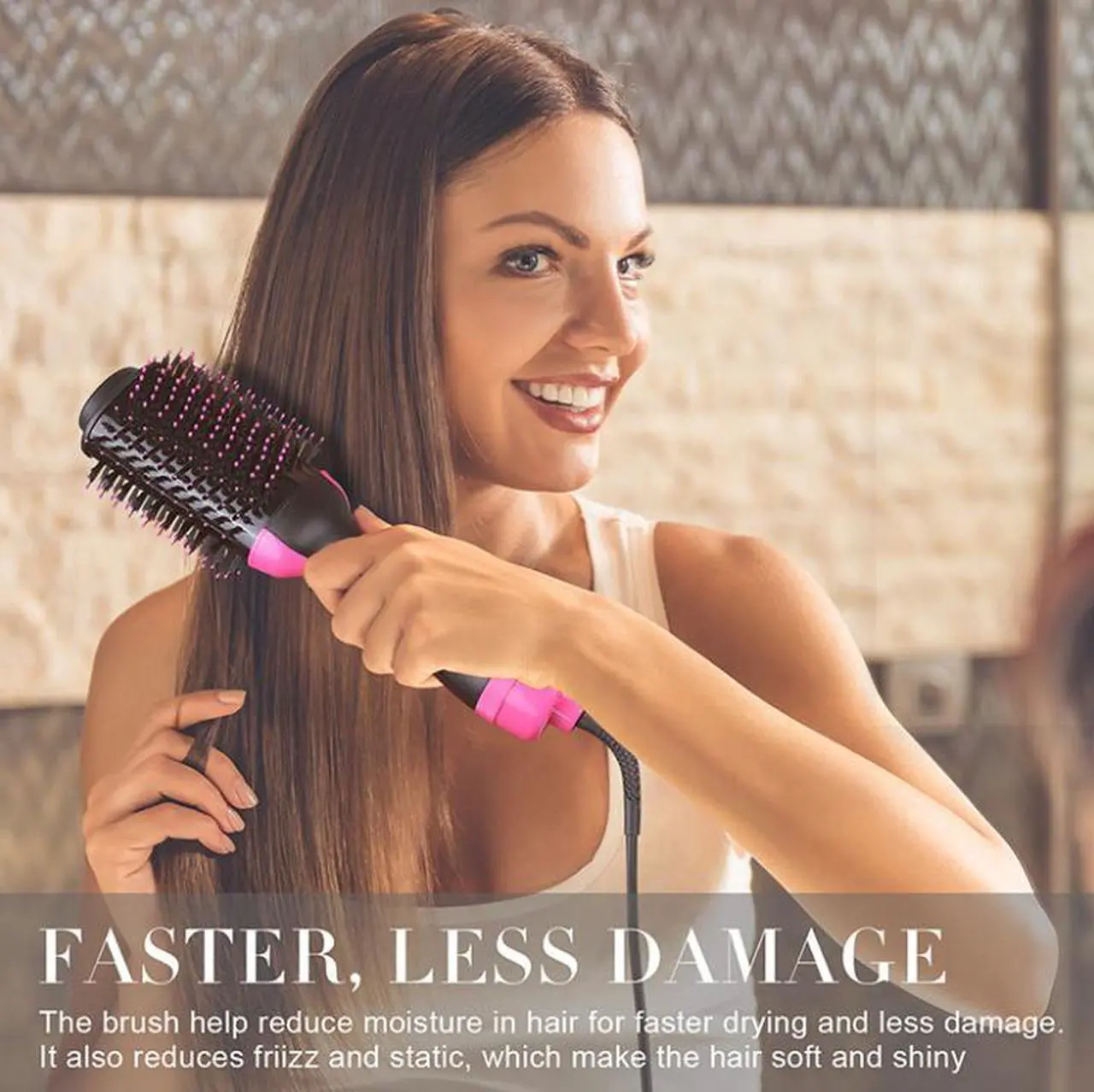 Alt view image 5 of 7 - One Step Hair Dryer and Styler volumizer,Hair Dryer Brush,Hot Air Brush,Hot Air Comb,Straightener&Curly Brush Suitable for All Hair Styles