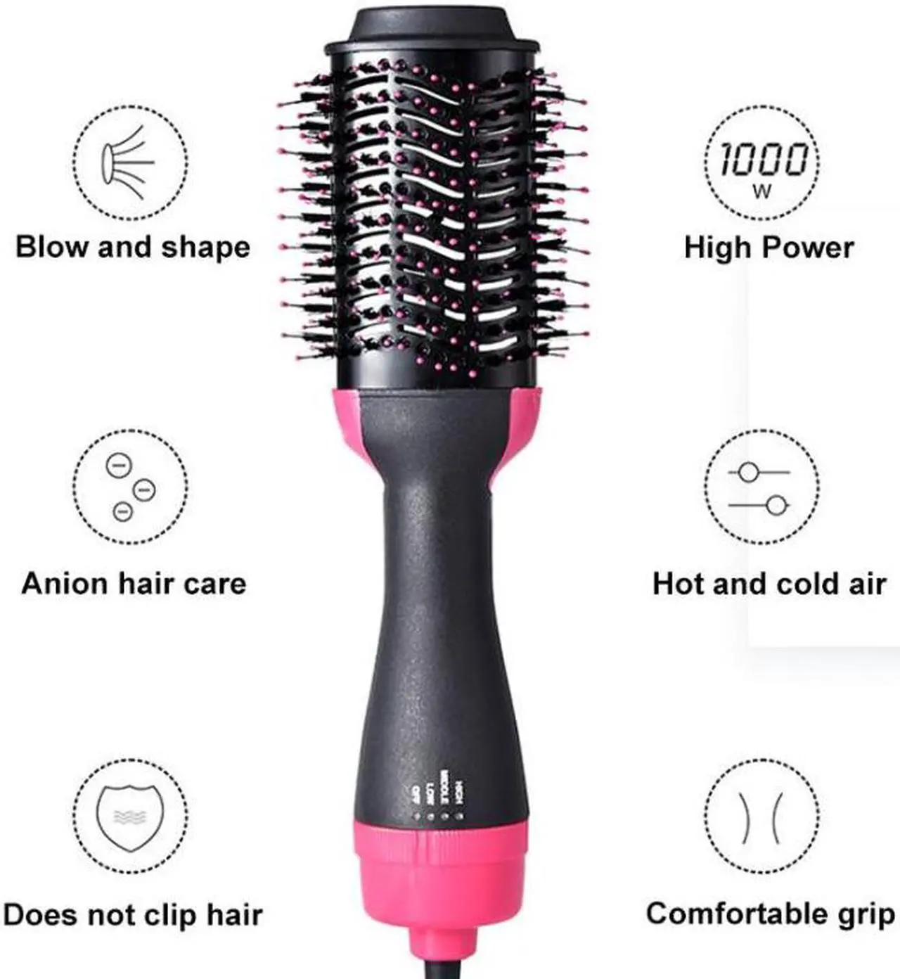 Alt view image 3 of 7 - One Step Hair Dryer and Styler volumizer,Hair Dryer Brush,Hot Air Brush,Hot Air Comb,Straightener&Curly Brush Suitable for All Hair Styles
