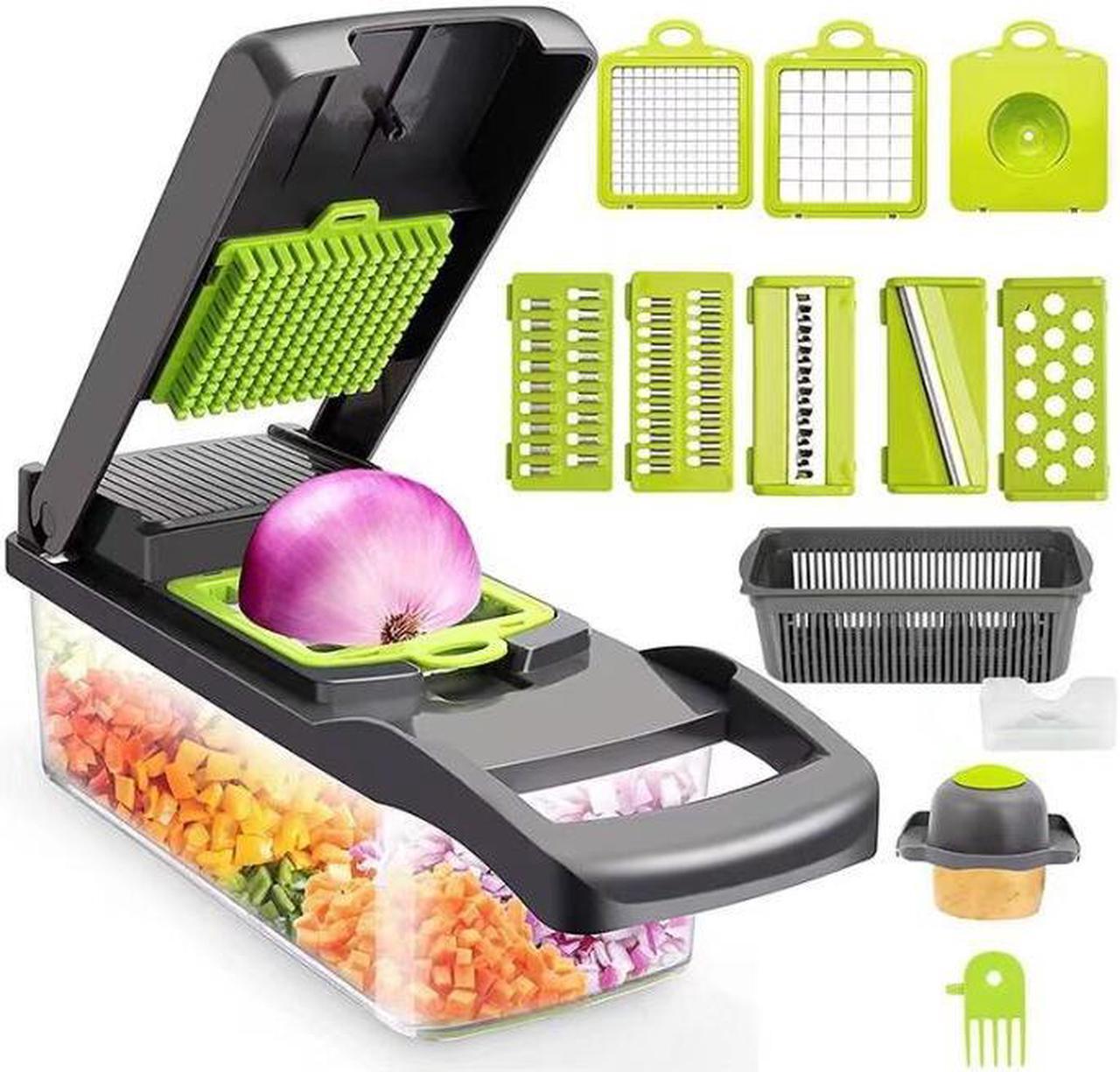 Alt view image 2 of 7 - Vegetable Chopper Multi 15-in-1 Chopper Slicer Onion Chopper Dicer Slicer Dicer Household Kitchen Manual Grater Cutter for Tomato Fruit Onion, Garlic, Carrot, Potato,Salad